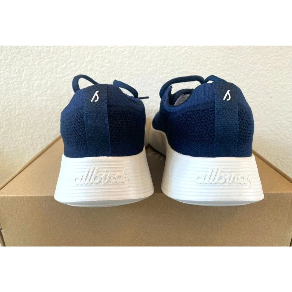 Allbirds Tree Runner Go Running Shoes Mens 13.5 Navy Blue White Retail Box
